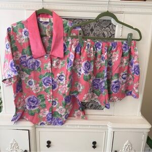 BNWT Vintage Victoria’s Secret Gold Label
Floral Short Sleeve Shorts Pajama Set